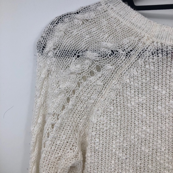 So Women’s cream net sweater longsleeve crewneck M - Picture 9 of 13
